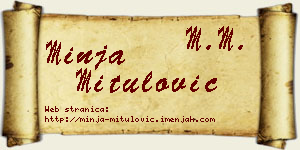 Minja Mitulović vizit kartica